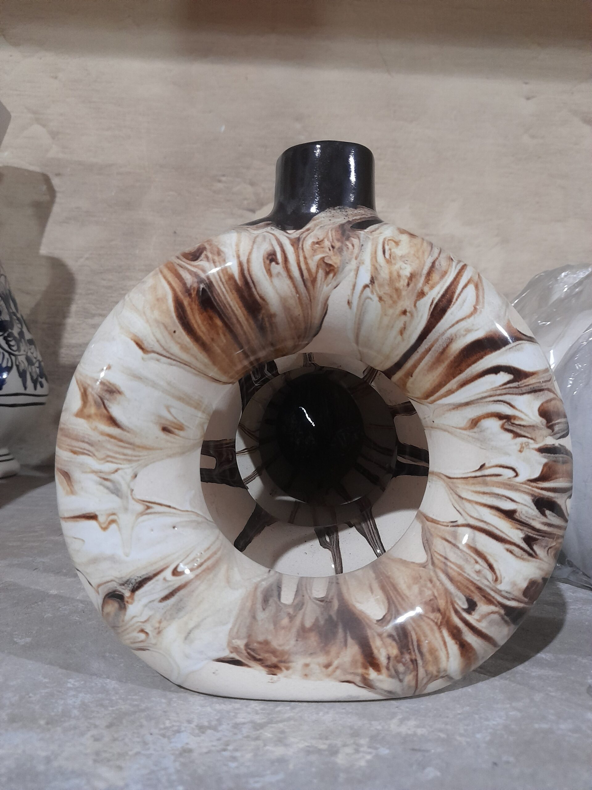 Handmade Ceramic Donut Vase - Image 5