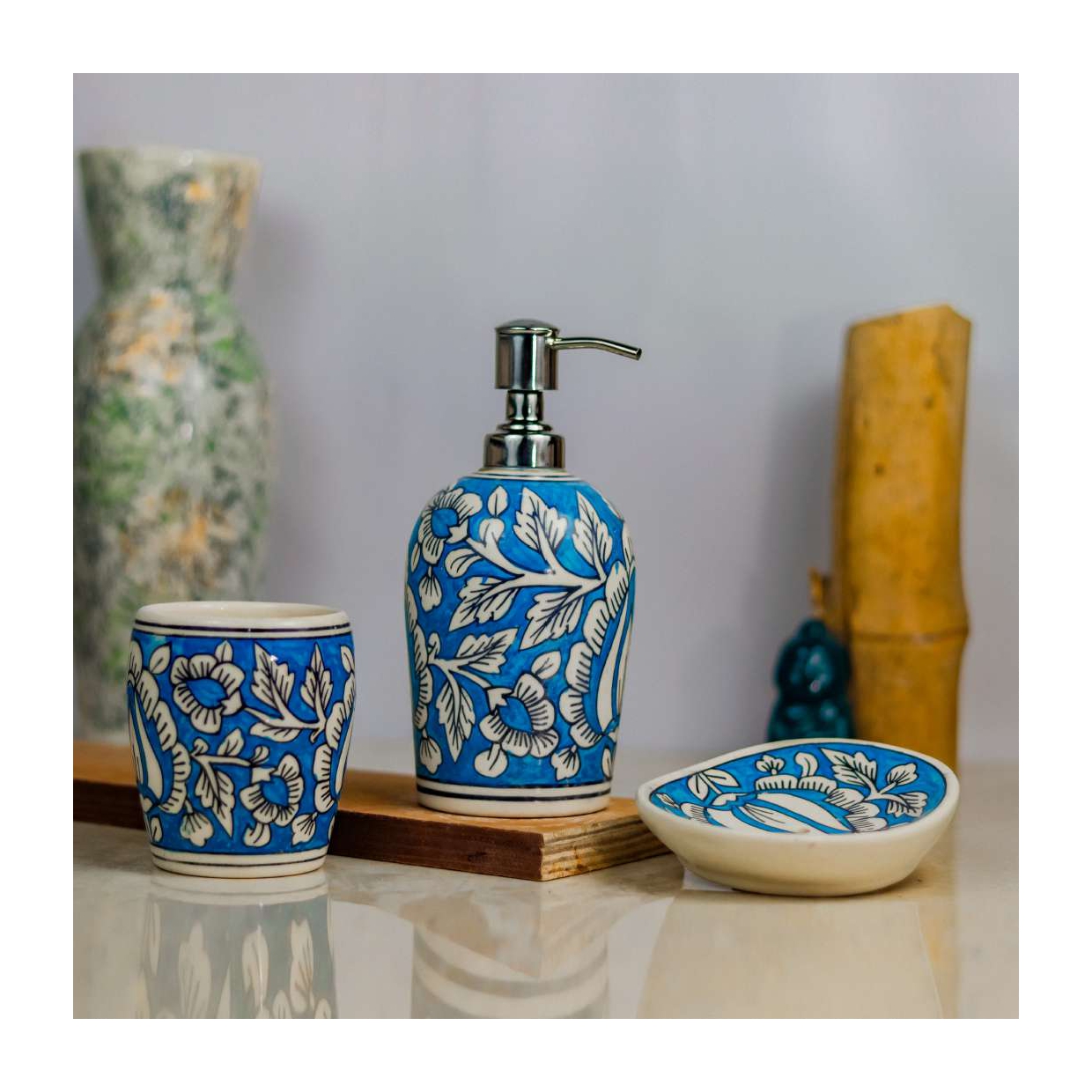 Hand-Painted Ceramic Bath Set - Image 2