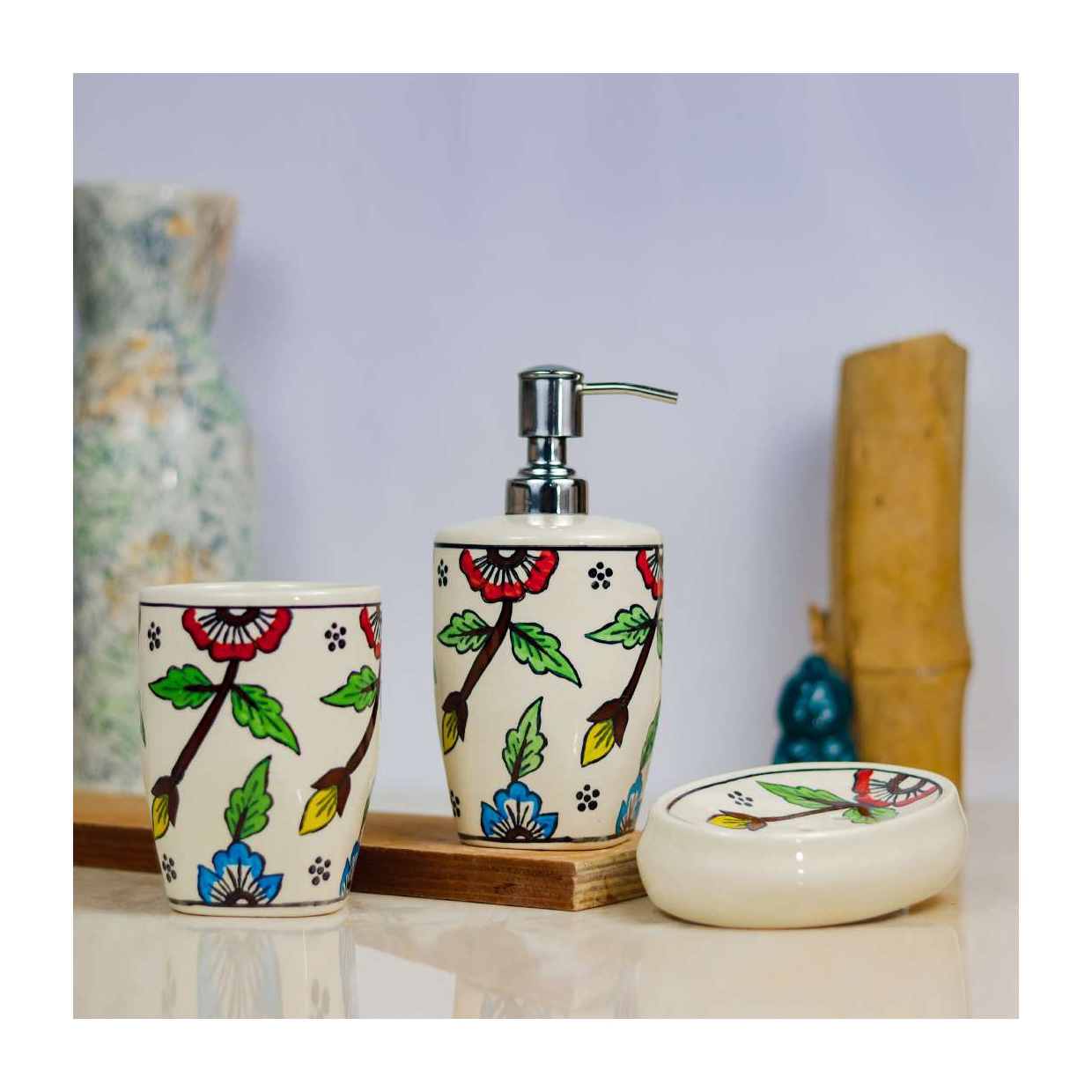Hand-Painted Ceramic Bath Set - Image 3