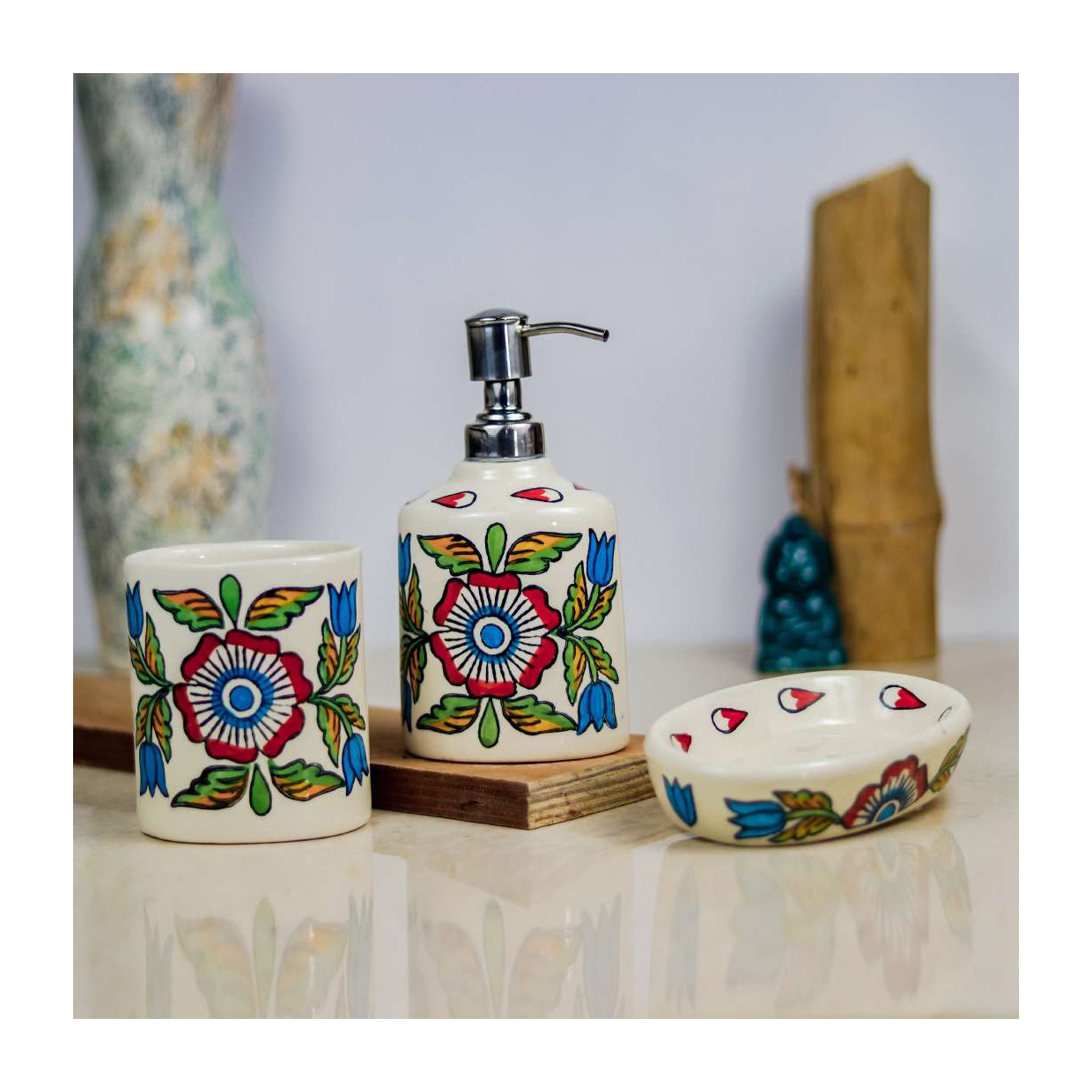 Hand-Painted Ceramic Bath Set - Image 6