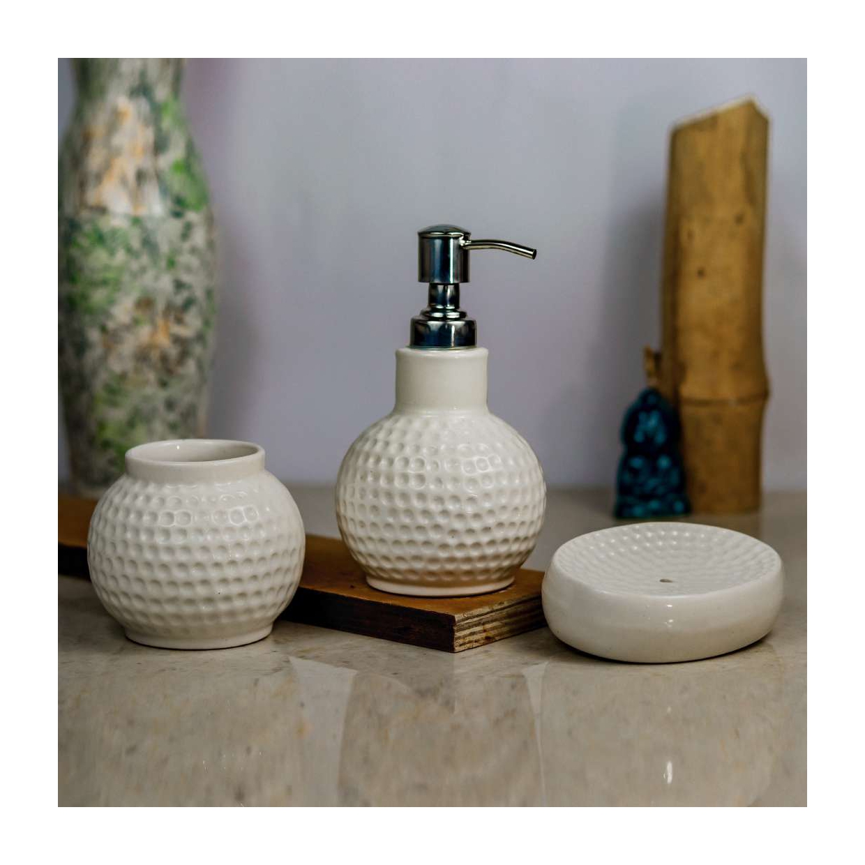 Ceramic Round Dispenser Set of 3