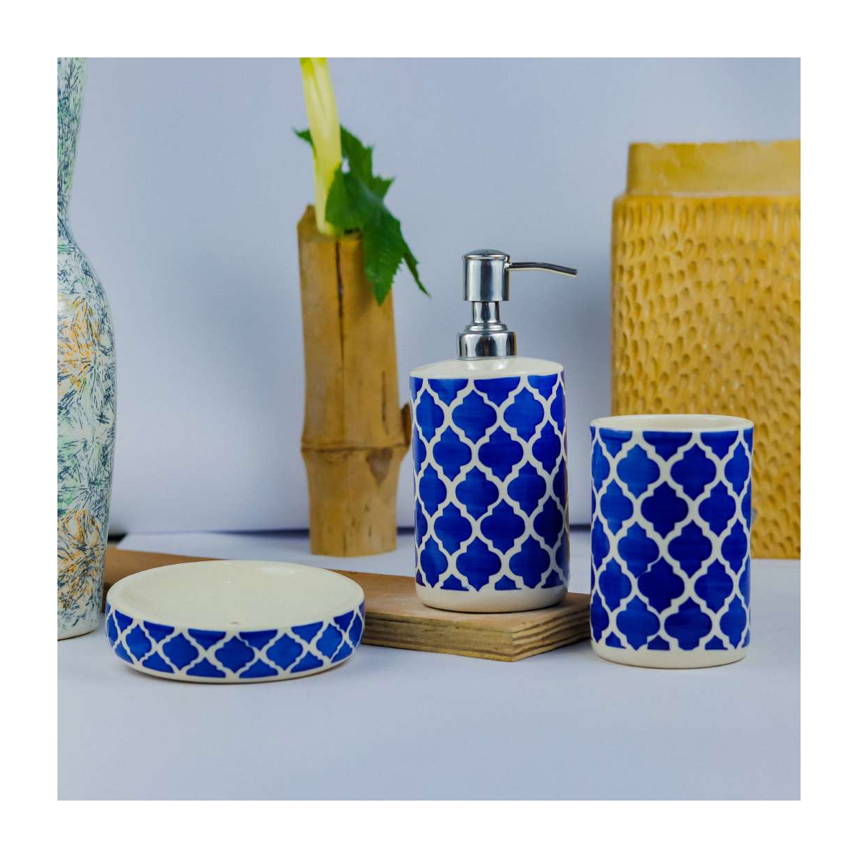 Hand-Painted Ceramic Bath Set - Image 7