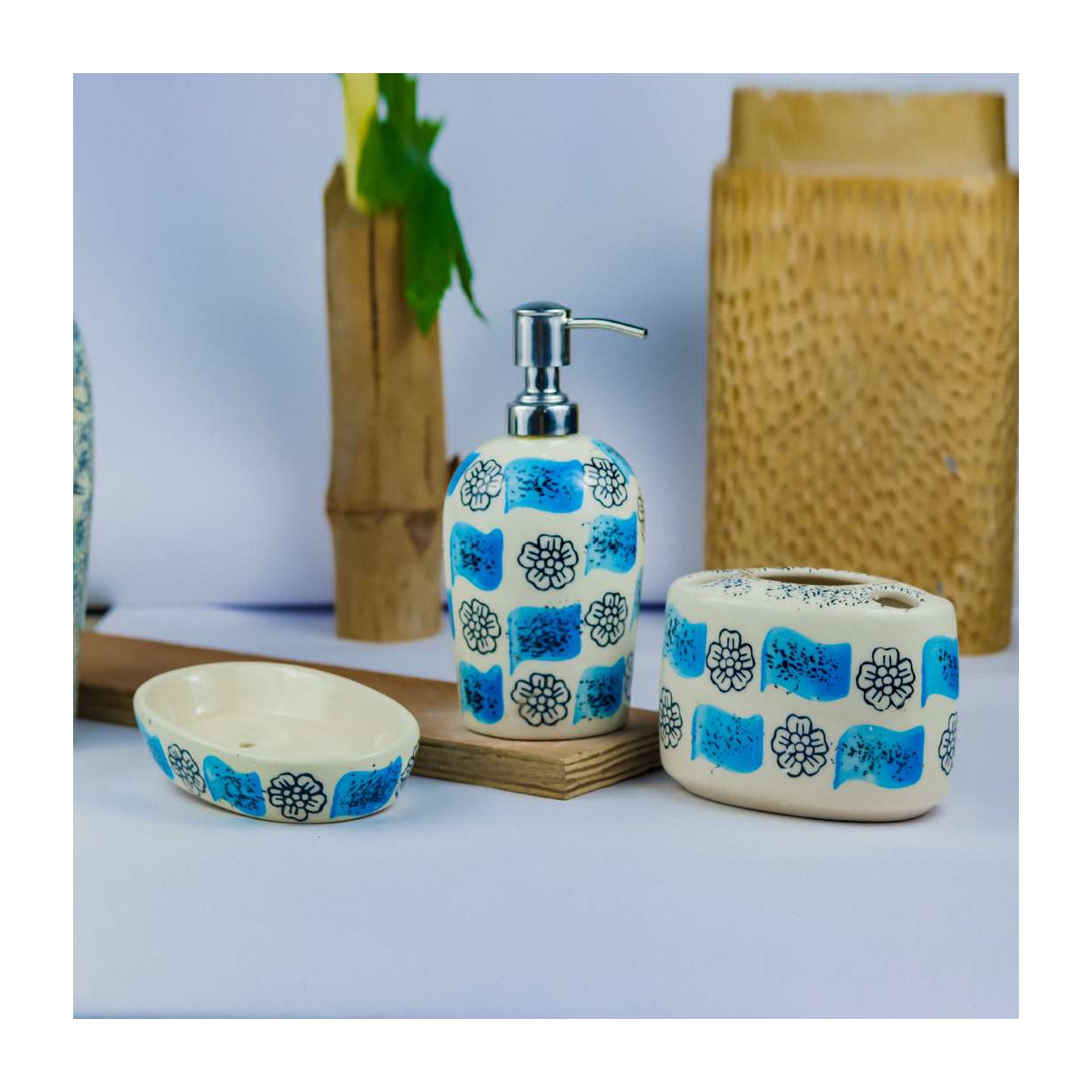 Hand-Painted Ceramic Bath Set - Image 8