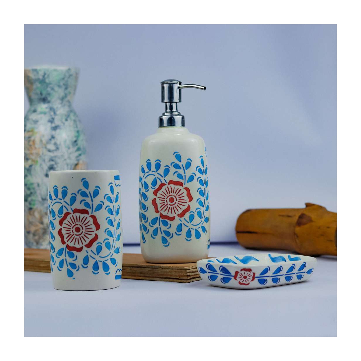 Hand-Painted Ceramic Bath Set - Image 11