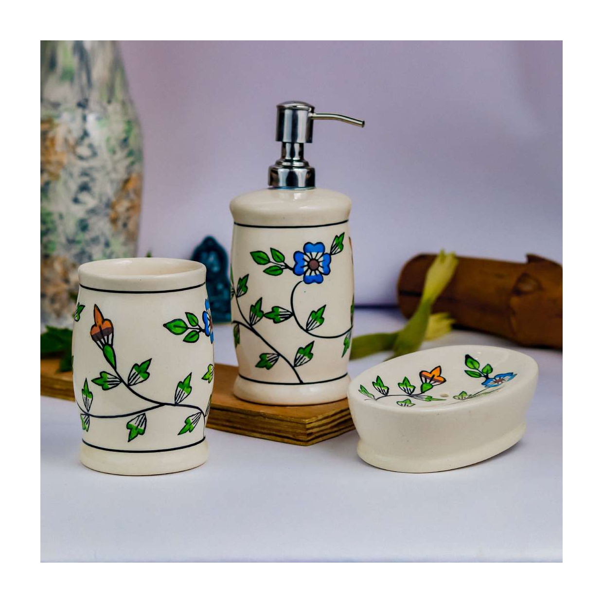 Hand-Painted Ceramic Bath Set - Image 13