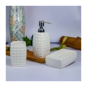 Abstract Bath Accessories Set of 3