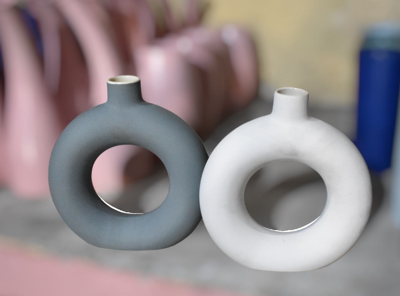 Handmade Ceramic Donut Vase - Image 8