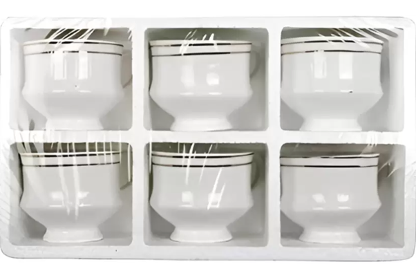 Elegant White with Gold Rim Bone China Cup Set - Image 3