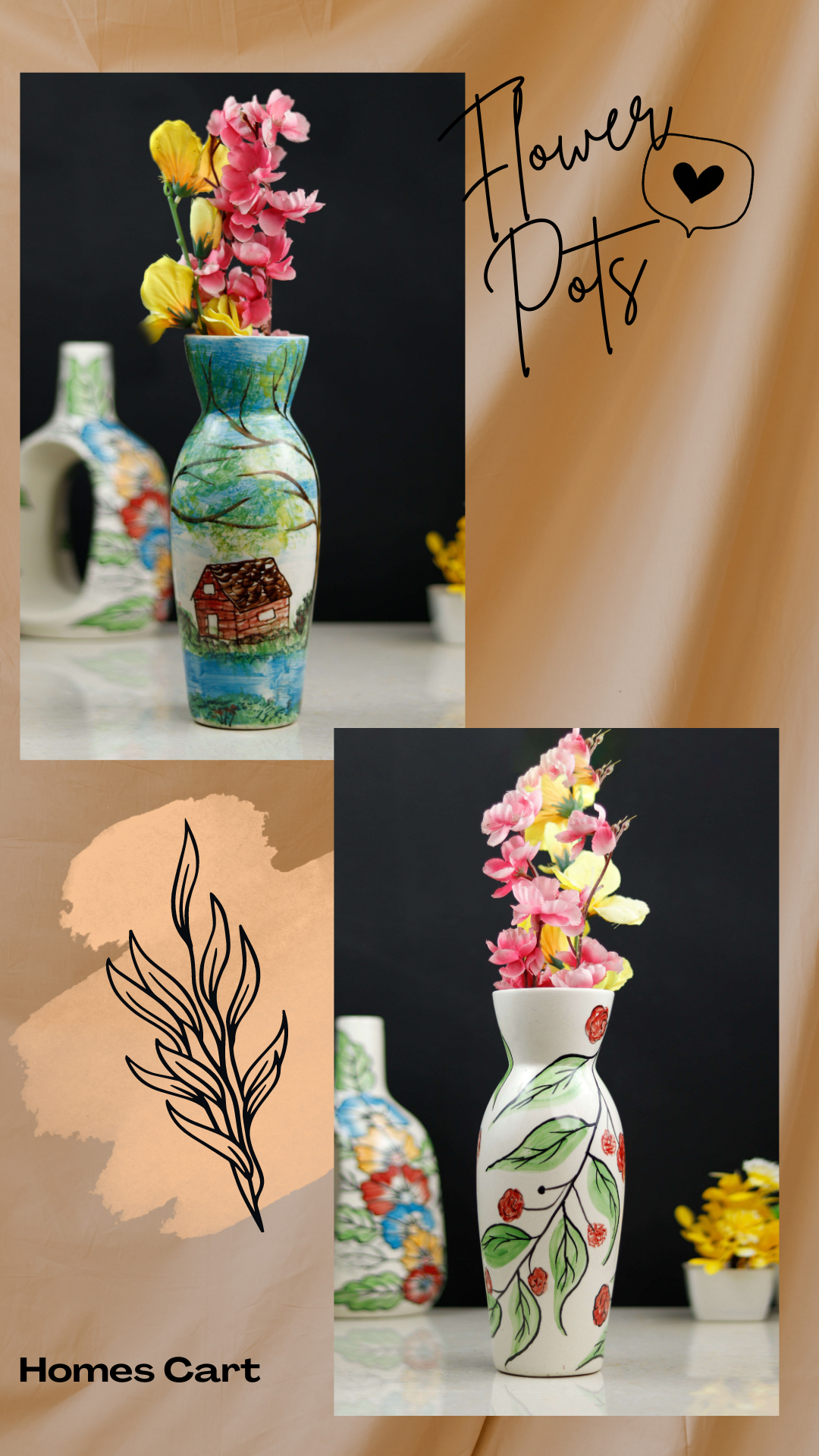 Handpainted Flower Vase