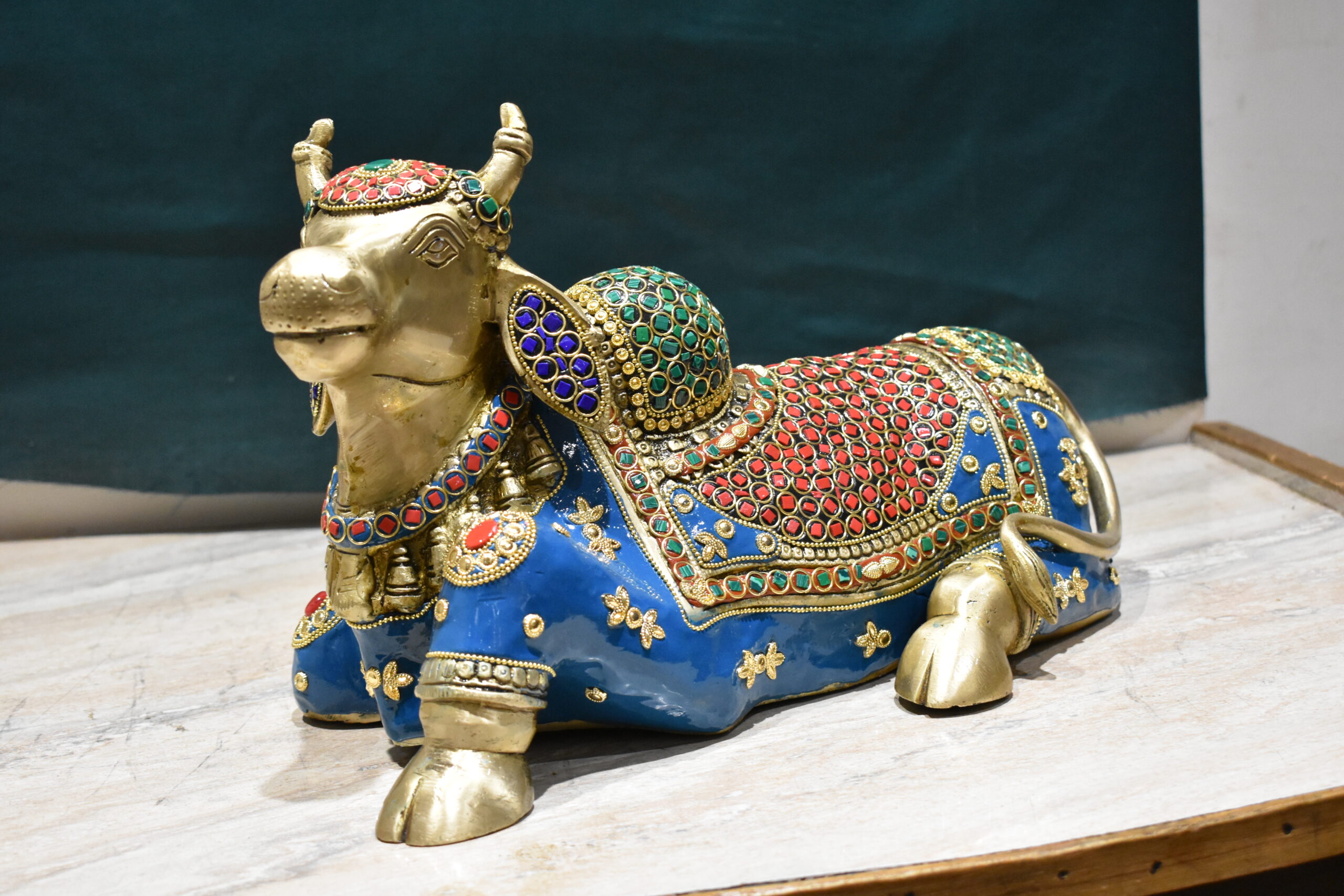Brass Decorative Nandi Cow Figurine