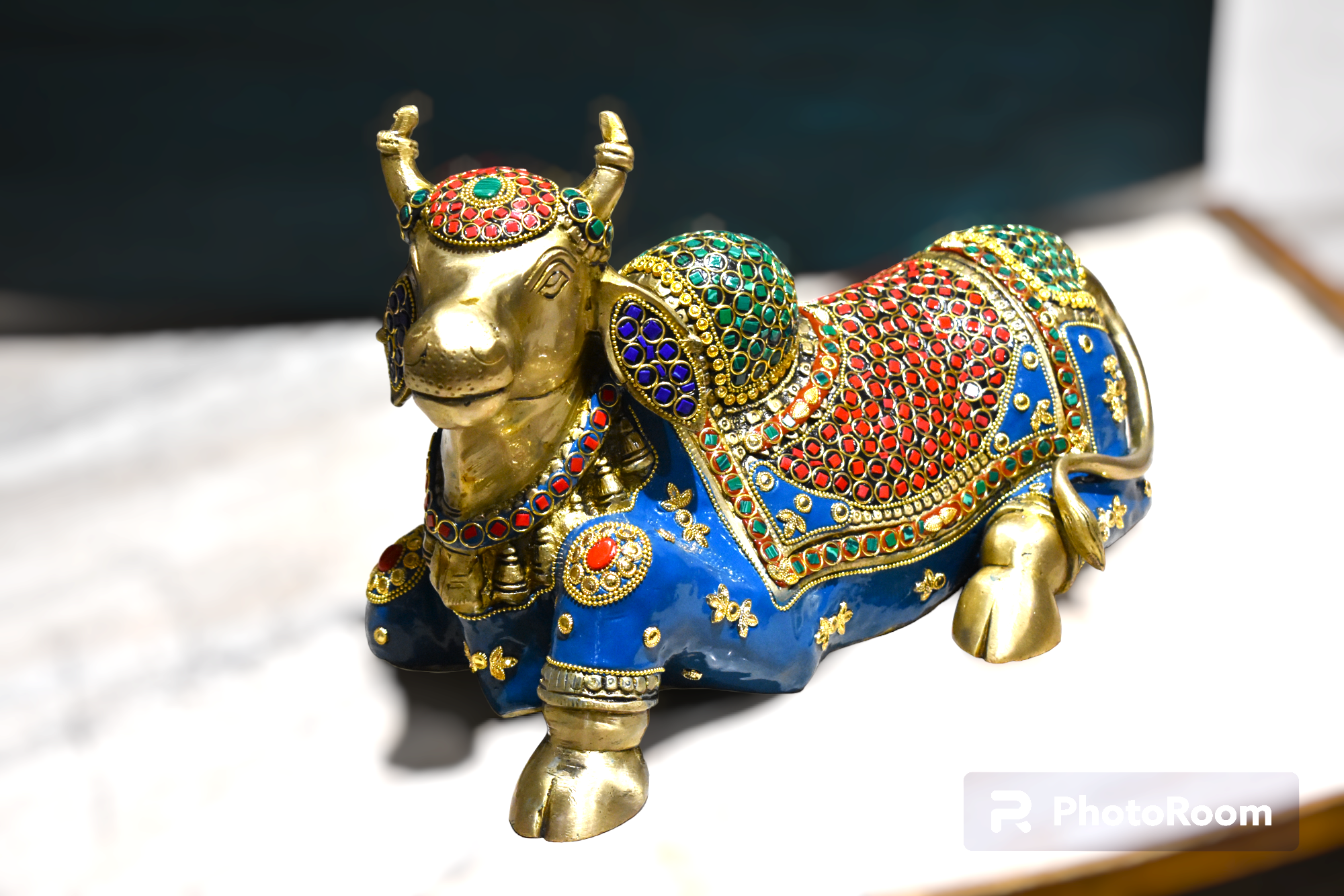 Brass Kamdhenu Holy Cow - Image 2