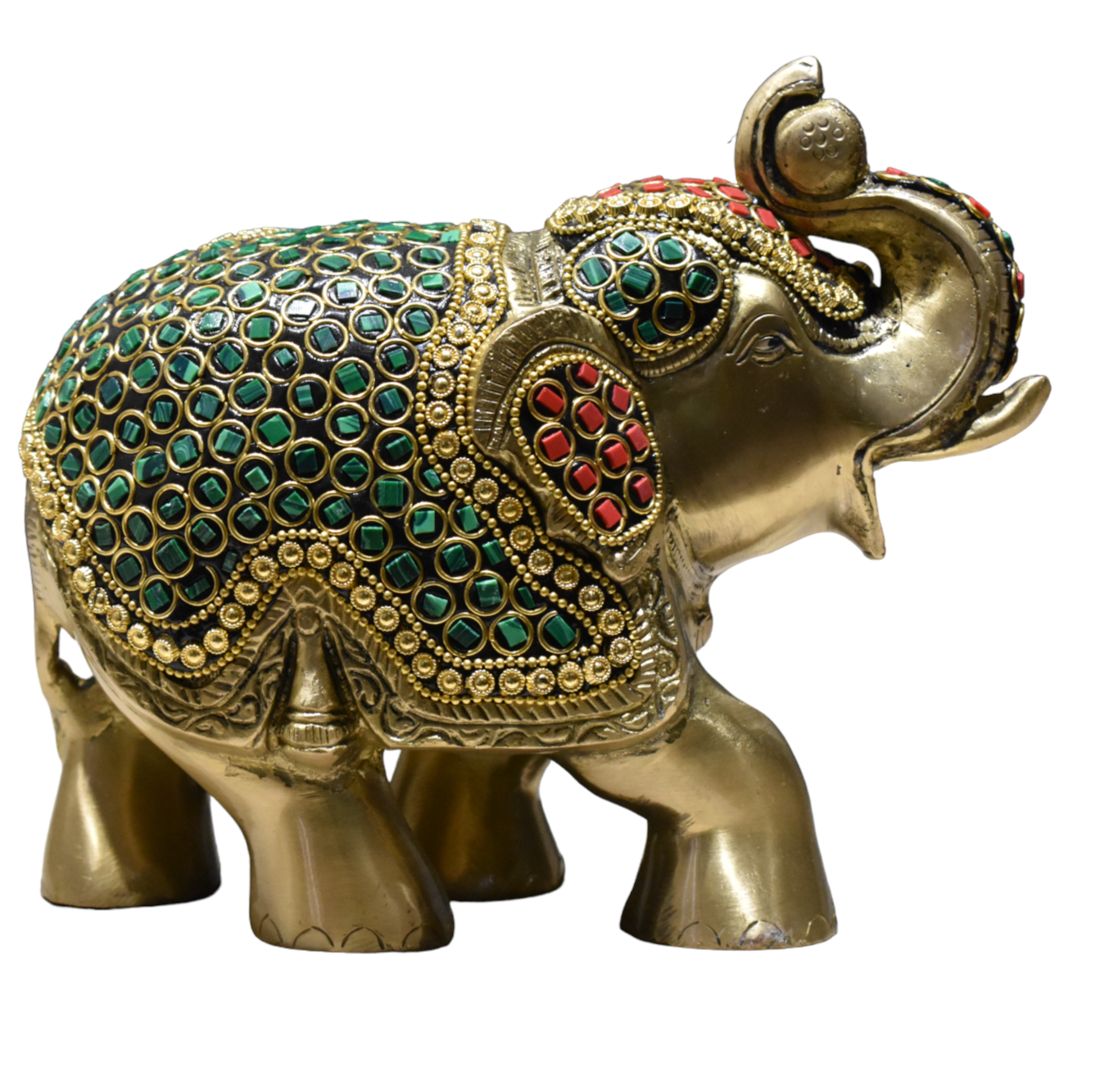 Brass Elephant Idol with Trunk Up - Image 3