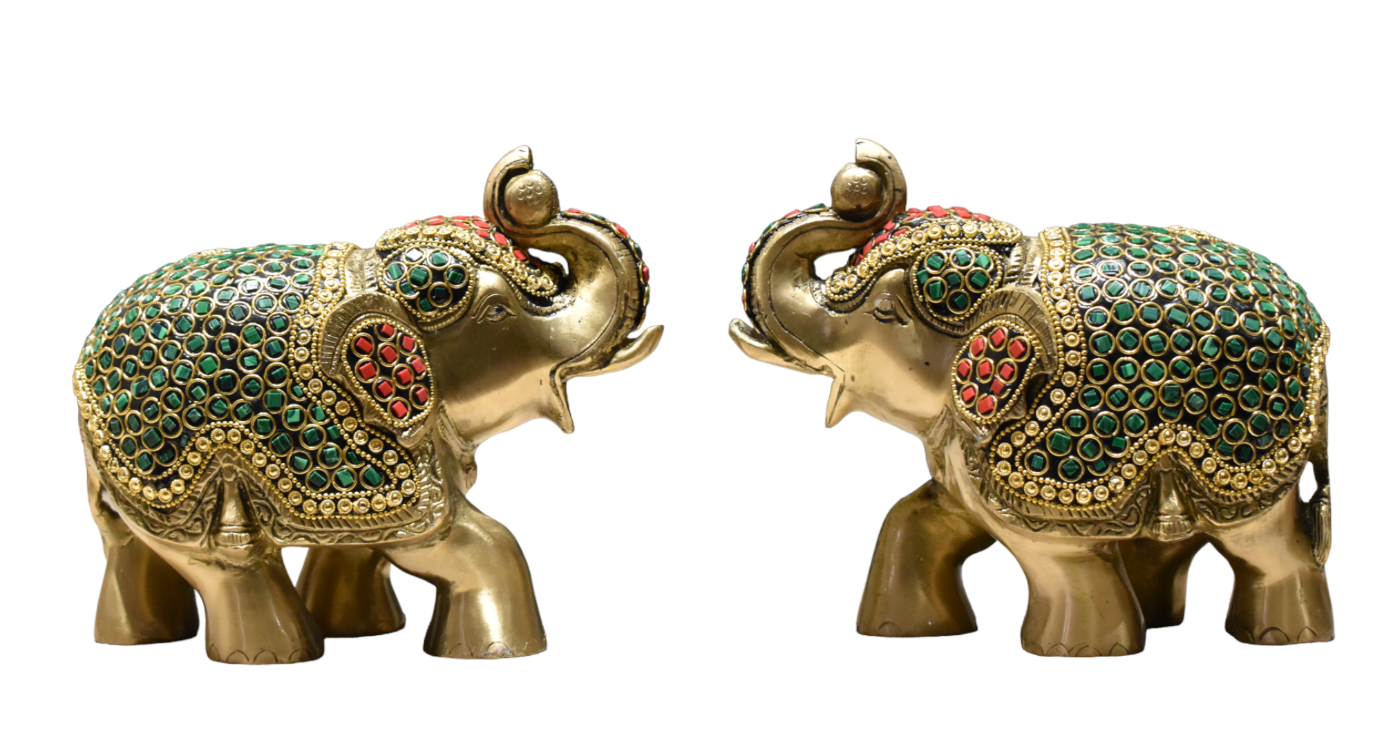 Brass Elephant Idol with Trunk Up