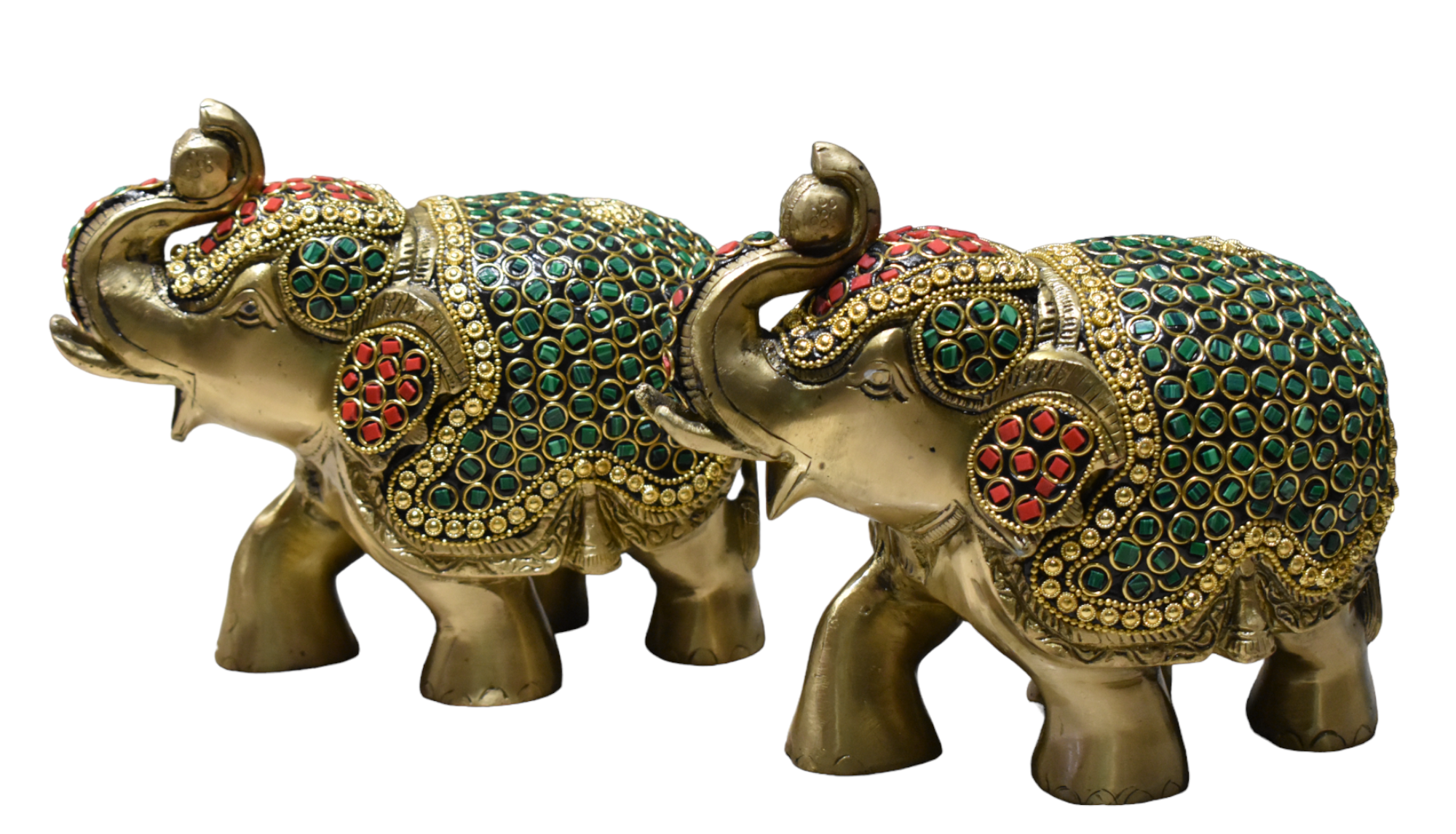 Brass Elephant Idol with Trunk Up - Image 7