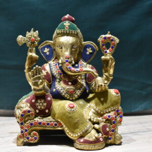 Brass Ganesha Statue on Base