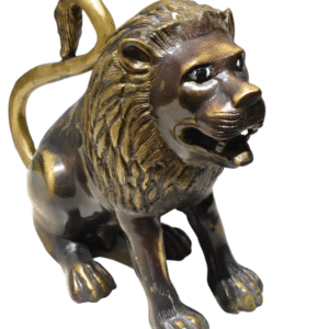 Gold Metal Creative Lion Statue