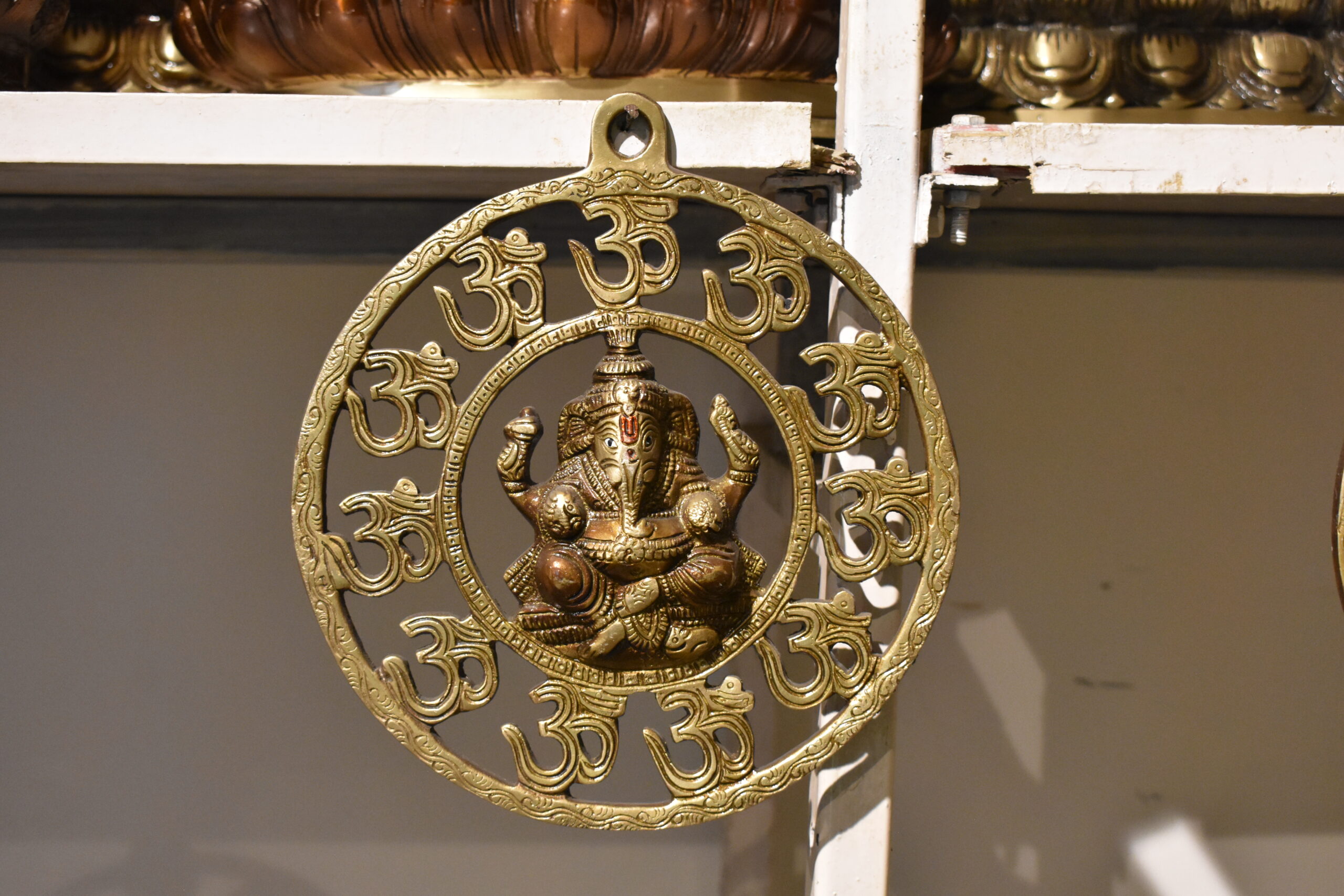 Brass Pan Ganesh Wall Hanging (8") - Image 6