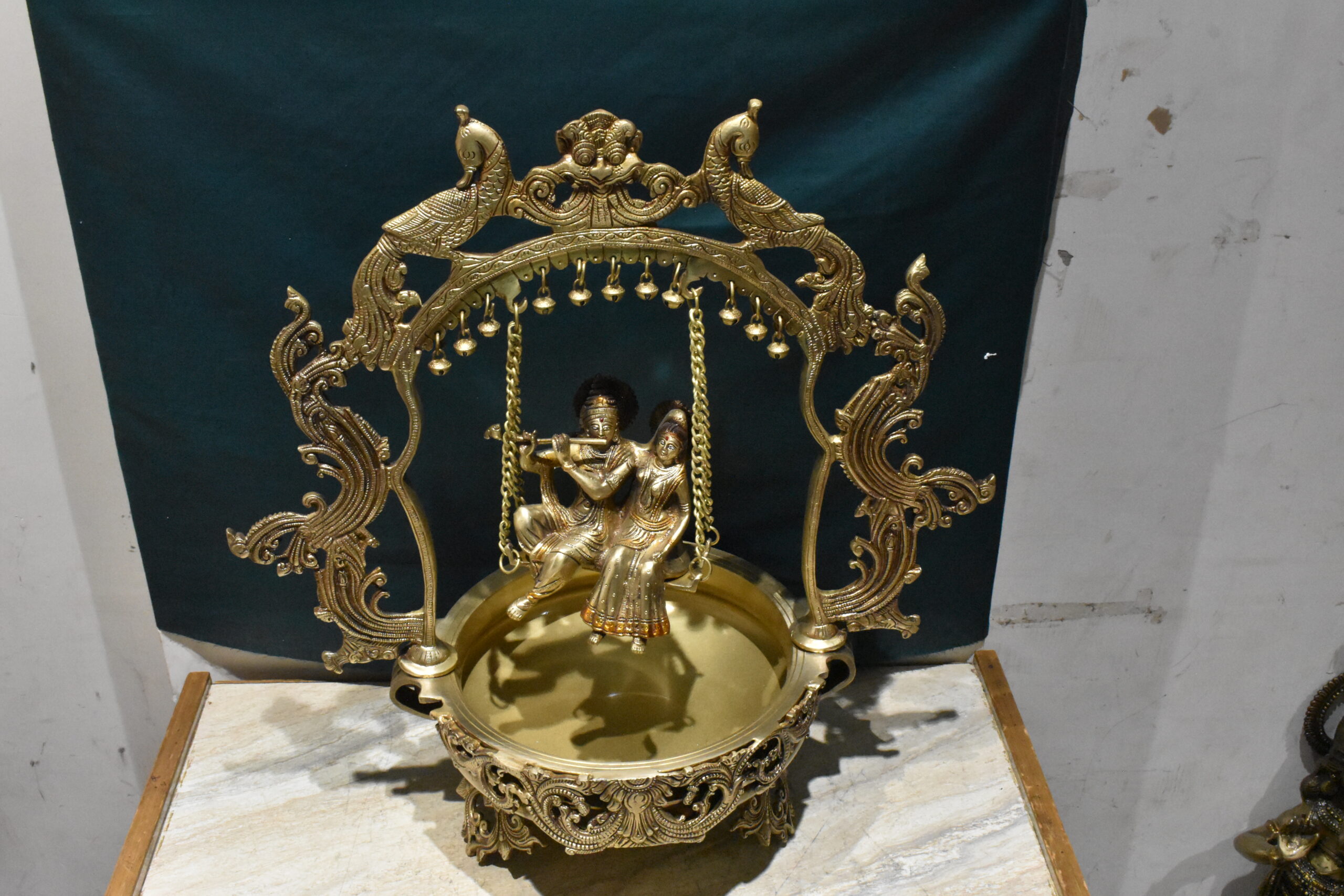 Brass Metal Radha Krishna Urli