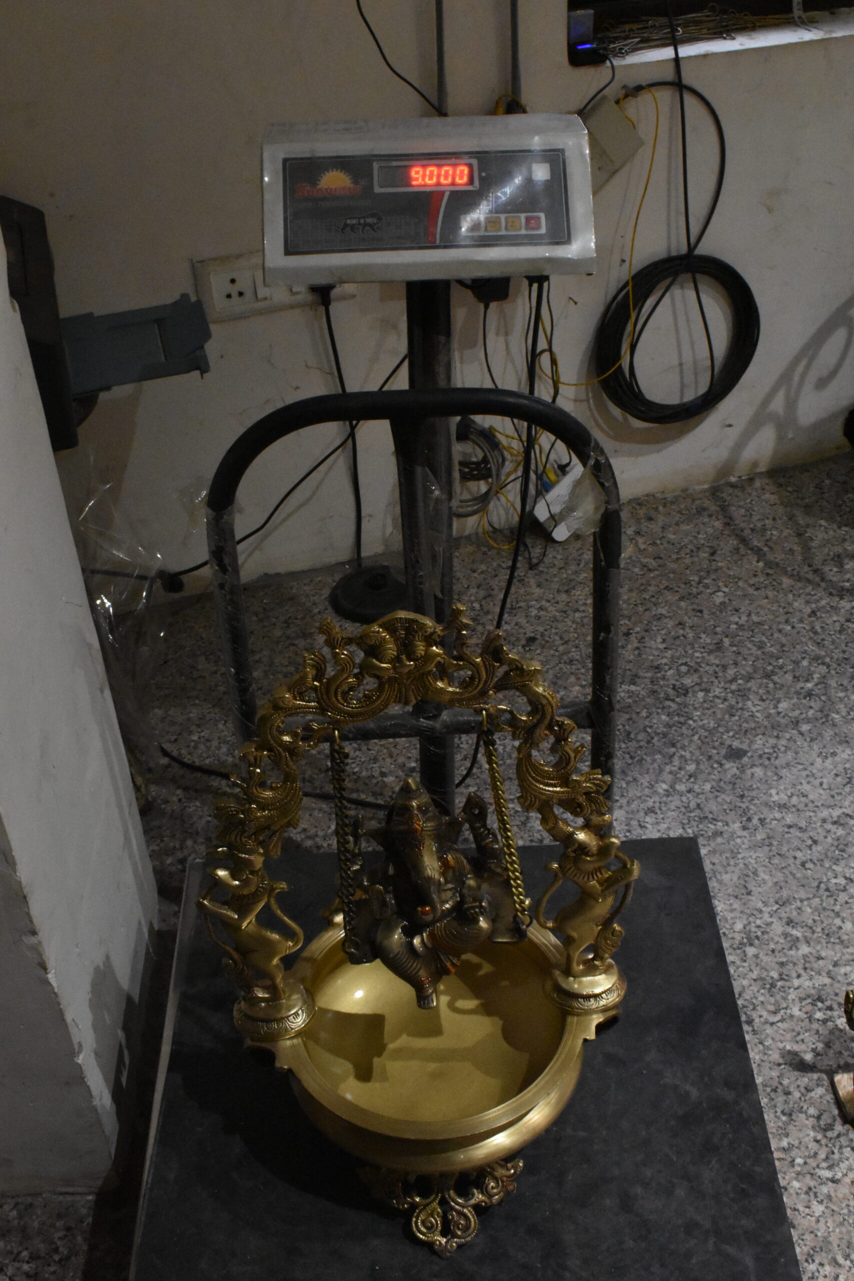 Brass Metal Radha Krishna Urli - Image 7