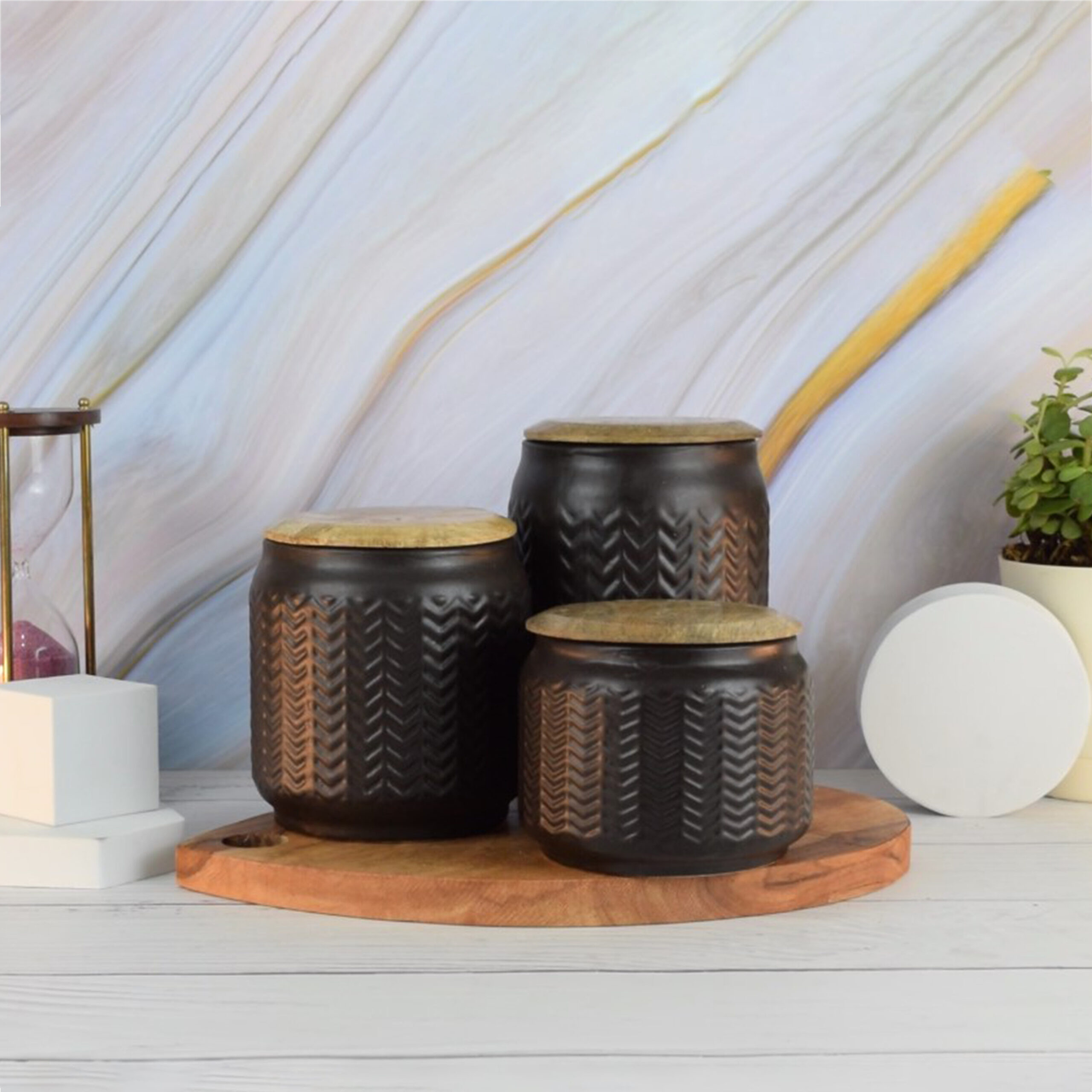 Textured Dishwasher Safe Container - Set of 3 - Image 2