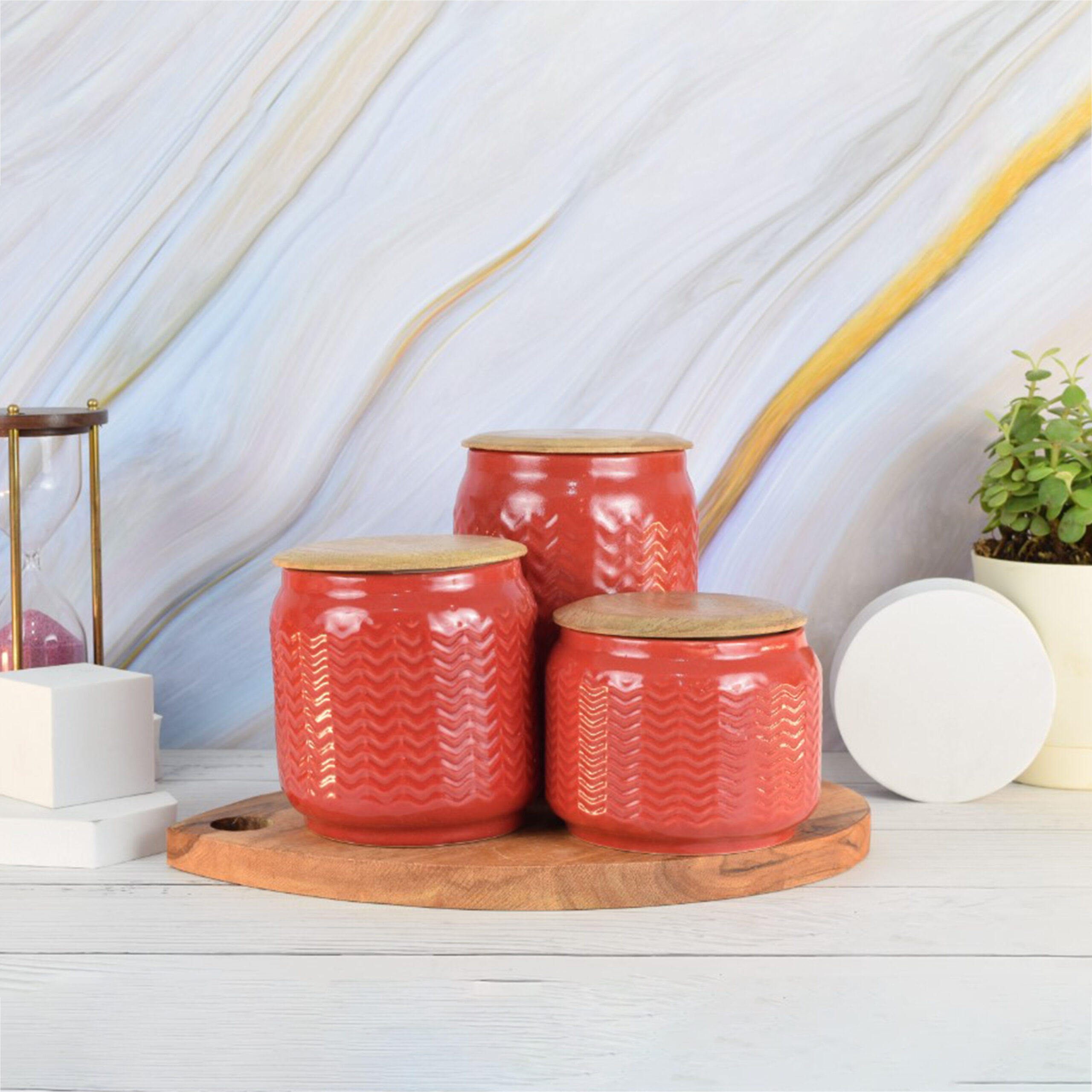 Textured Dishwasher Safe Container - Set of 3 - Image 5