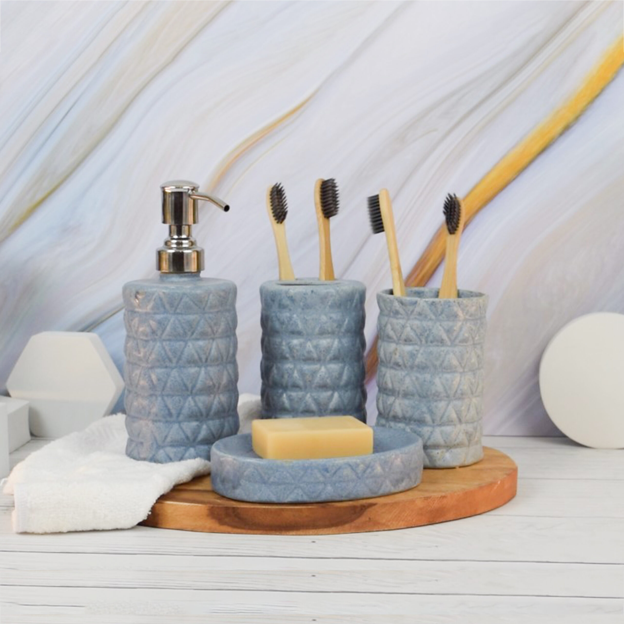 Premium Ceramic Bath Set - Pack of 4 - Image 2