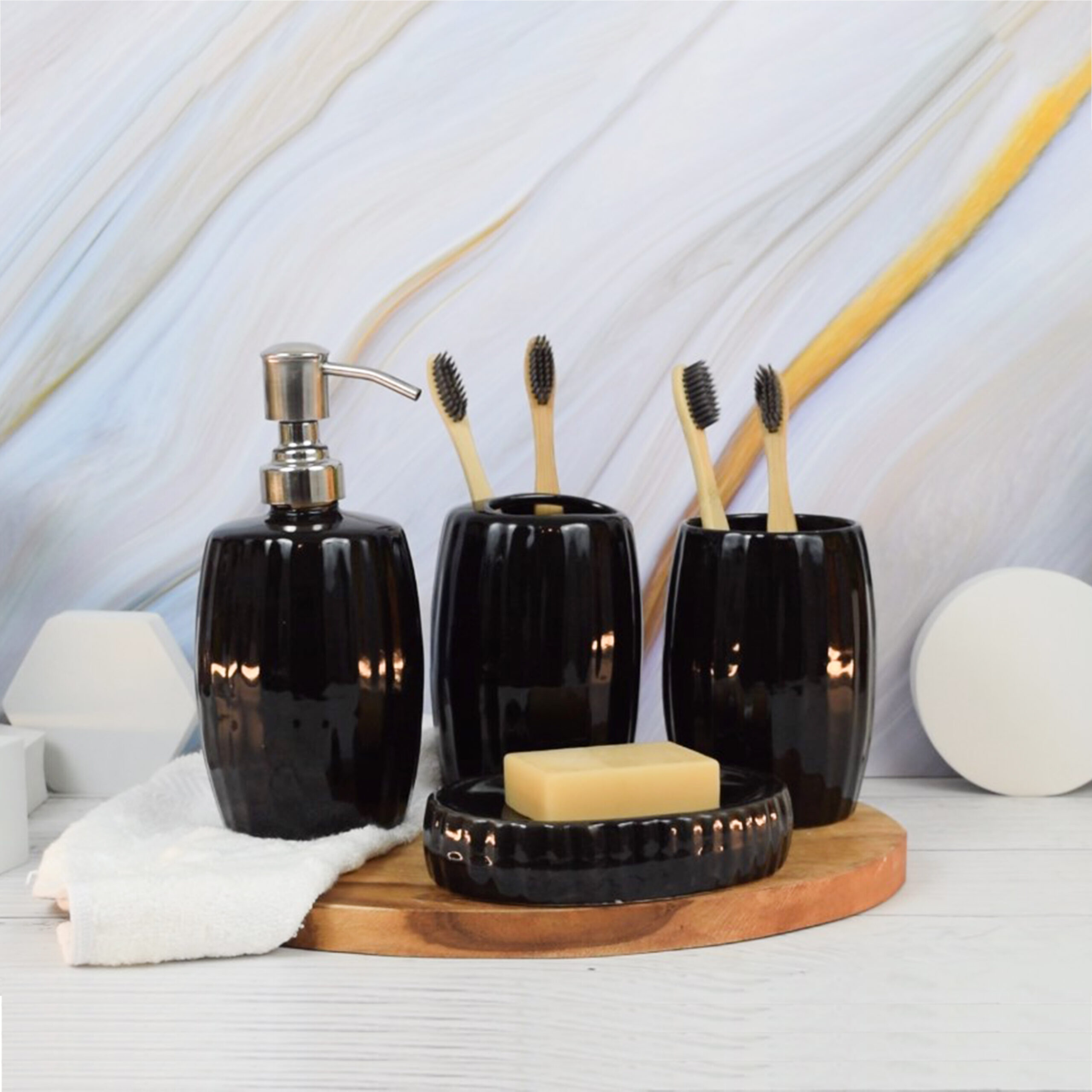 Premium Ceramic Bath Set - Pack of 4 - Image 4