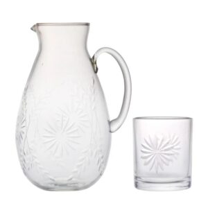 Fleur Etched Pitcher