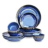 Blue-Brown Dual Shade Pottery Dinnerware Set
