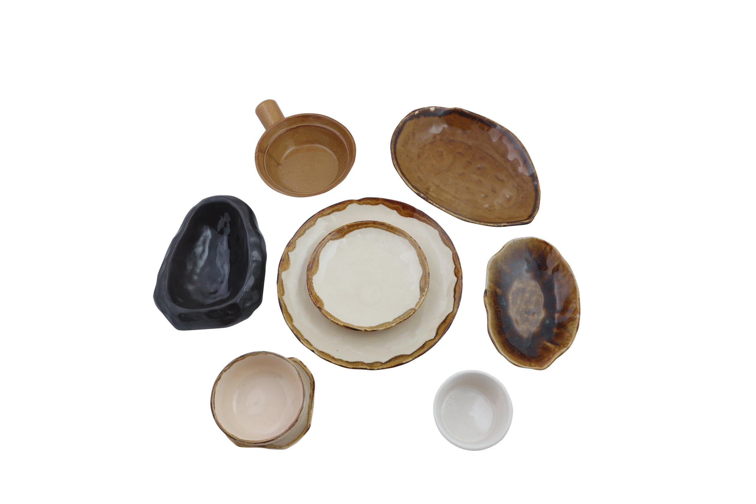 Multi-Color Stoneware Crockery Set - Image 9
