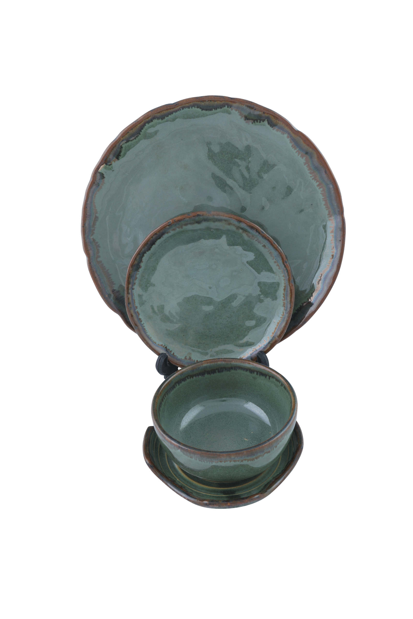 Multi-Color Stoneware Crockery Set - Image 7